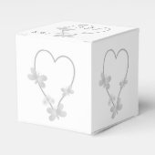 Trouwgunst Gift Box Zilveren Hart Vlinders Bedankdoosjes (Voorkant Zijde)