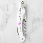 Trouwgunst Gift Bruid Bruidegom Hart Getrouwd Kurkentrekker (Achterkant)