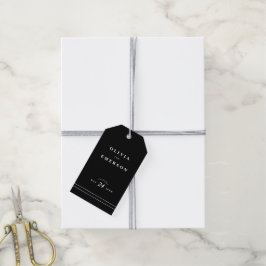 Trouwgunst hang label, formeel cadeaulabel