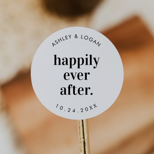 Trouwgunst Happily Ever After Ronde Sticker