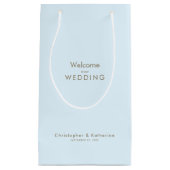 Trouwgunst Ice Blue Namen & Datum Klein Cadeauzakje (Voorkant)