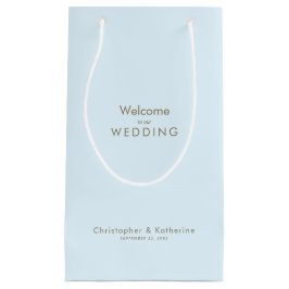 Trouwgunst Ice Blue Namen & Datum Klein Cadeauzakje