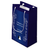 Trouwgunst Kleine Gift Bag Blauwe Bruid Groom Klein Cadeauzakje (Achterkant Gekanteld)