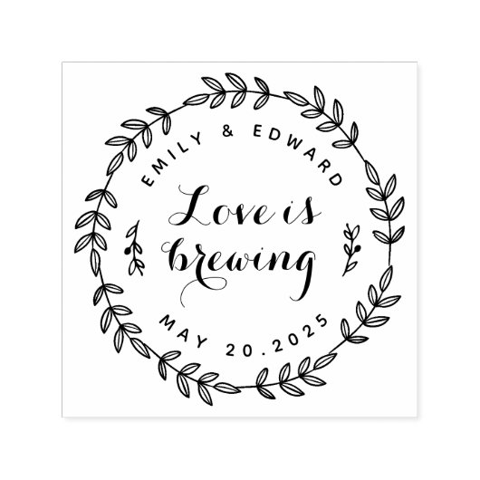 Trouwgunst Laurierkrans Liefde is Bruisend Favorie Zelfinktende Stempel (Design)