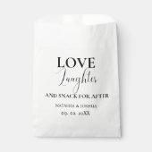 Trouwgunst Liefde Lachen En Een Snack Voor Na Bedankzakje (Voorkant)