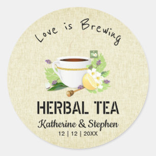 Trouwgunst Love Is Brewing Thee Ronde Sticker