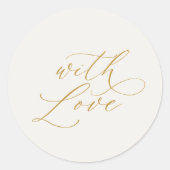 Trouwgunst met liefde ronde sticker (Voorkant)