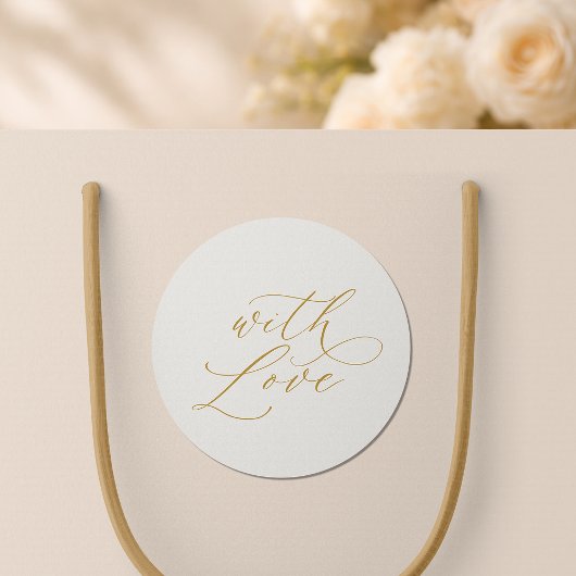 Trouwgunst met liefde ronde sticker