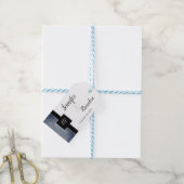 Trouwgunst met monogramkrullen cadeaulabel (Met Touw)