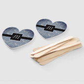 Trouwgunst met monogramkrullen handwaaier (Niet-gemonteerd)
