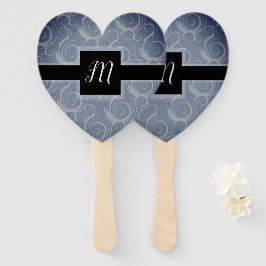 Trouwgunst met monogramkrullen handwaaier
