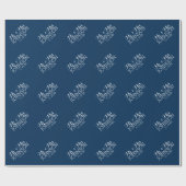 Trouwgunst Mr & Mrs Effen kleur Navyblauw Cadeaupapier (Vlak)