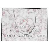 Trouwgunst Naam Bedankt Marmer Wit Roze Groot Cadeauzakje (Achterkant)