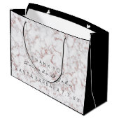 Trouwgunst Naam Bedankt Marmer Wit Roze Groot Cadeauzakje (Achterkant Gekanteld)