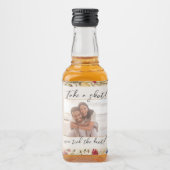 Trouwgunst Neem een korte bloem Likeurfles Etiket (Voorkant)