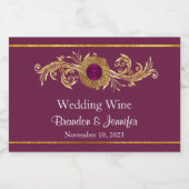 Trouwgunst Orchidee Roze en Goud Sparkling Wijnetiket (Enkel label)