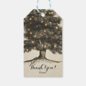 Trouwgunst Oud Landelijk Boom & Lichten Cadeaulabel (Achterkant)