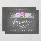 Trouwgunst Rose Garden Neem er een paars Kaart (Voorkant / Achterkant)