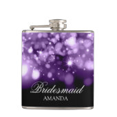 Trouwgunst Sparkling Lights Paarse Heupfles (Voorkant)