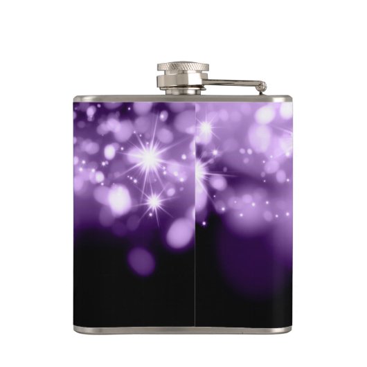 Trouwgunst Sparkling Lights Paarse Heupfles (Achterkant)