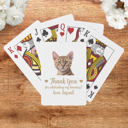 Trouwgunst spelkaarten met kat pokerkaarten