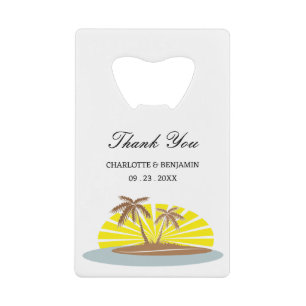 Trouwgunst Strand Palmboom Creditcard Flesopener Creditkaart Flessenopener