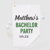 Trouwgunst voor vrijgezellenfeest met moderne typo golfhanddoek (Insitu)