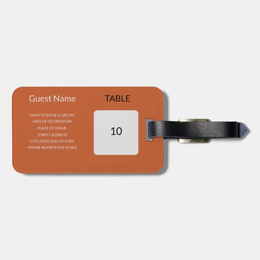 Trouwgunst Zitting Grafiek Gids Bagagelabel (Achterkant horizontaal)