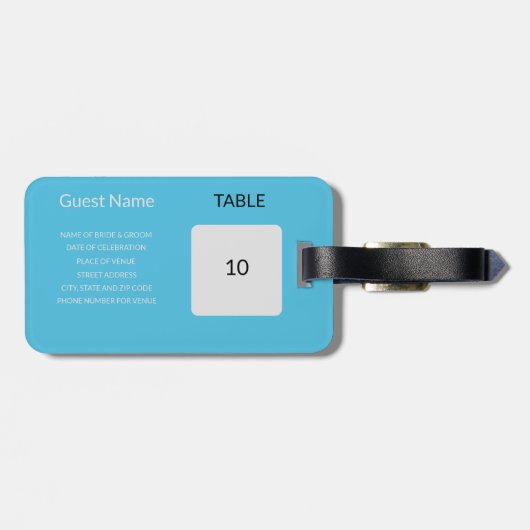 Trouwgunst Zitting Grafiek Gids Bagagelabel (Achterkant horizontaal)