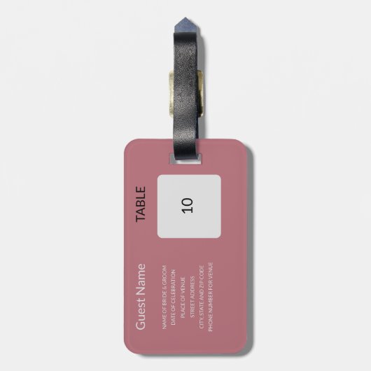 Trouwgunst Zitting Grafiek Gids Bagagelabel (Achterkant verticaal)