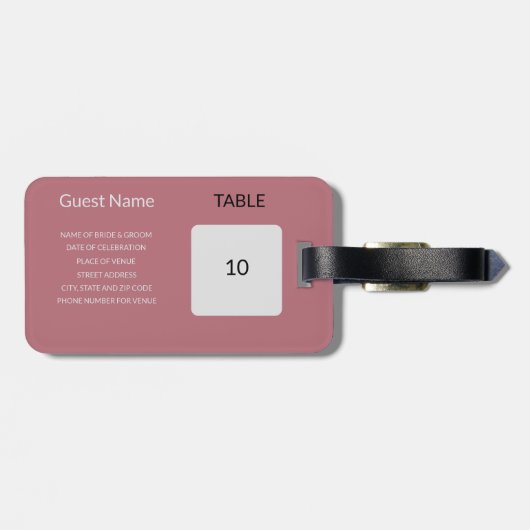 Trouwgunst Zitting Grafiek Gids Bagagelabel (Achterkant horizontaal)