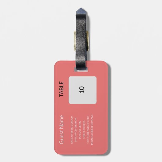 Trouwgunst Zitting Grafiek Gids Bagagelabel (Achterkant verticaal)