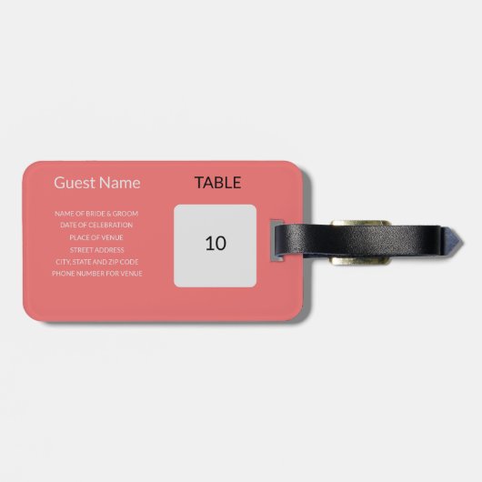 Trouwgunst Zitting Grafiek Gids Bagagelabel (Achterkant horizontaal)