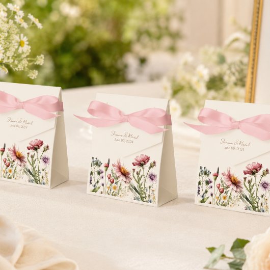 Trouwgunstdoos met wilde bloementuin bedankdoosjes