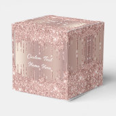 Trouwgunstdoos Roze Goud met Aangepaste Tekst Naam Bedankdoosjes (Achterkant)