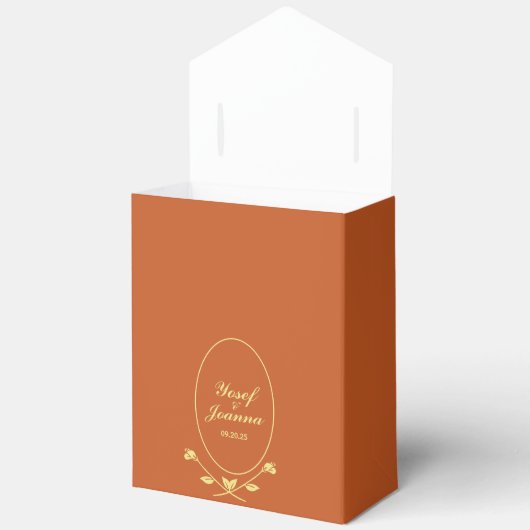 Trouwgunstdoos van terracotta met roos bedankdoosjes (Open)