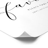 Trouwgunsten Bord Elegant Luxe Schrift Poster (Hoek)