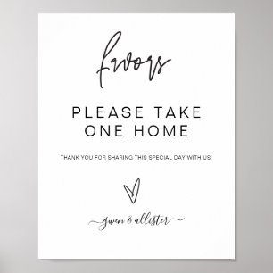 Trouwgunsten Teken Tafel Receptie Poster