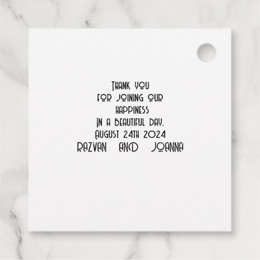 Trouwgunstlabels Bedankjes Labels (Achterkant)