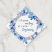 Trouwgunstlabels | Blauwe Orchidee Bedankjes Labels (Voorkant)