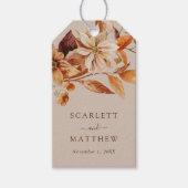 Trouwgunstlabels met herfstkleuren cadeaulabel (Voorkant)