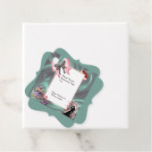 Trouwgunsttag in Teal & Blush Bedankjes Labels (In situ)
