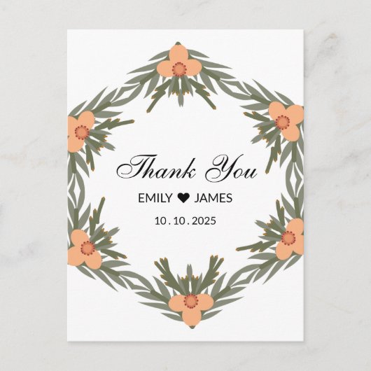 Trouwgunstzak - aangepaste naam en datum voor kaar briefkaart (Voorkant)