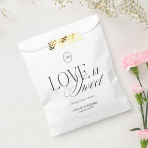 Trouwgunstzakje 'Liefde is Zoet' met Monogram Bedankzakje