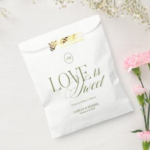 Trouwgunstzakje 'Liefde is Zoet' met Monogram Bedankzakje
