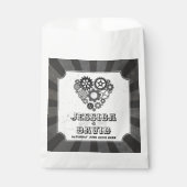 Trouwgunstzakjes Steampunk Trouw Harten Tandwielen Bedankzakje (Voorkant)