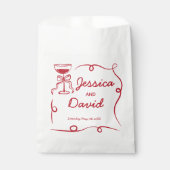 Trouwgunstzakken grillige hand getekend rood bedankzakje (Voorkant)