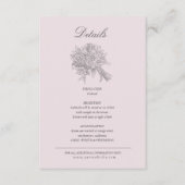 Trouwhaldetails met Vintage Geschetste Bloemen Informatiekaartje (Voorkant)
