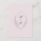 Trouwhaldetails met Vintage Geschetste Bloemen Informatiekaartje (Achterkant)