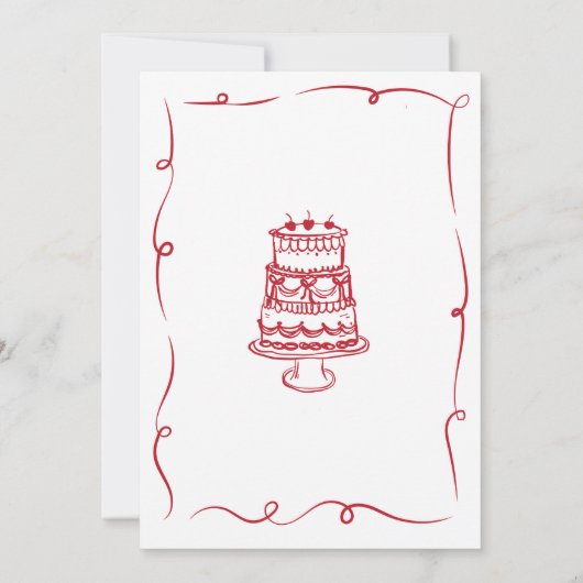 Trouwhand getekend grillig rood kaart (Achterkant)